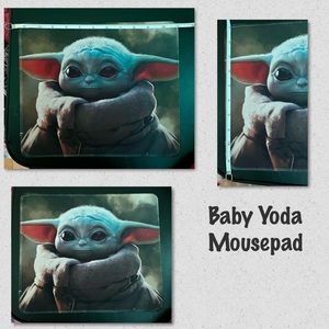 Baby Yoda Mouse Pad Rectangle Rubber Non-Slip Mouse Pad